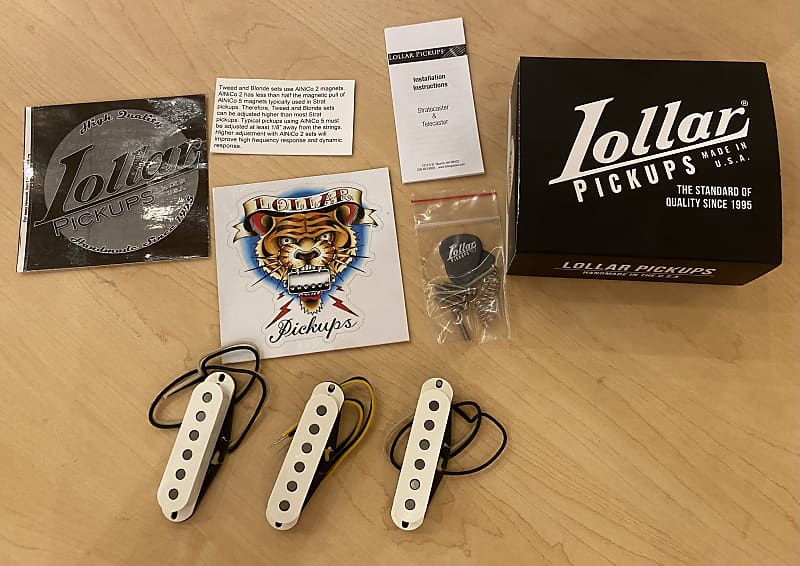 Lollar Tweed Strat Pickups Flat Pole New Open Box! Reverb