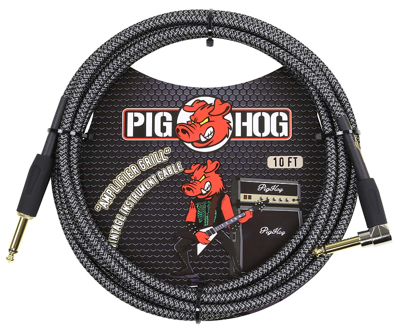 Pig Hog "Amplifier Grill" 10' Straight / Angle Instrument Cable PCH10AGR image 1
