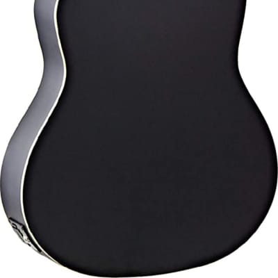Ortega RCE125SN-SBK Thinline Acoustic-Electric Guitar, Satin Black w/ Gig Bag image 2