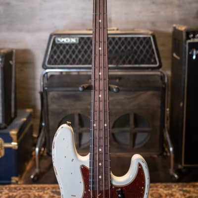 Fender Custom Shop 1961 Jazz Bass Heavy Relic - Aged Olympic White w/Hardshell Case image 14