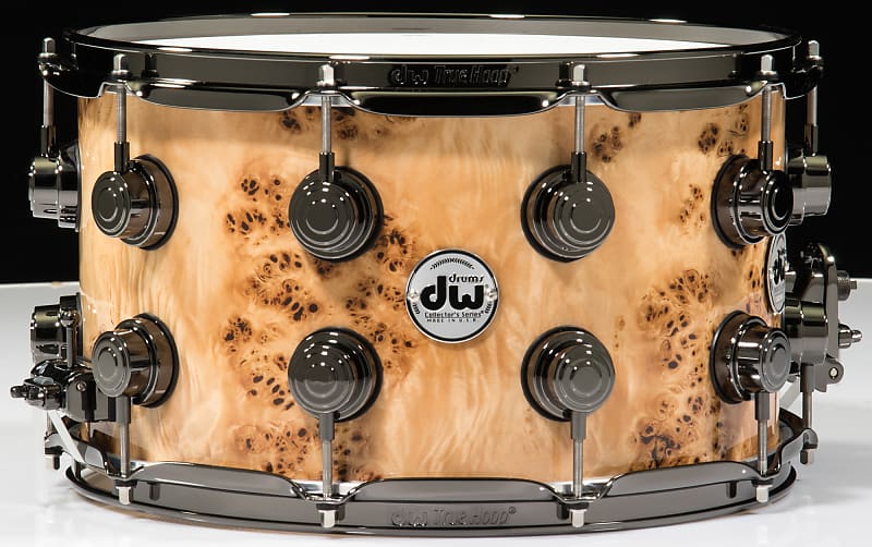 Dw Collectors Series 8x14 Snare Drum Mapa Burl Black Nickel Reverb 