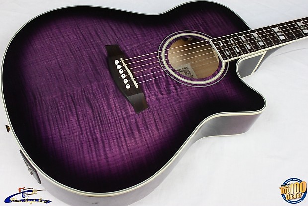 Purple acoustic electric sale guitar