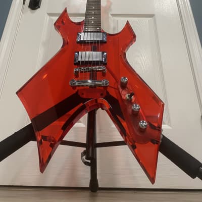 1999 BC Rich Ice Acrylic Warlock Guitar See Thru Red Lucite w OHSC image 1