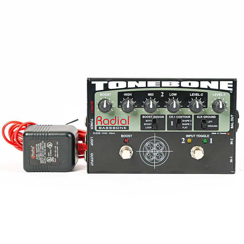 Radial Tonebone Bassbone Balanced XLR DI Pedal with Power Supply