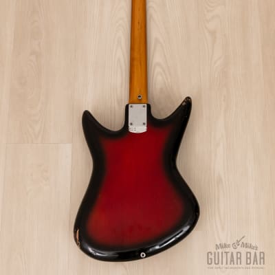 1960s Teisco K3-L Shark Fin Vintage Guitar Red Sunburst image 3