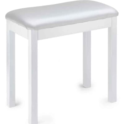 Stagg PBF20 MET WHSWH White Metal Piano or Keyboard Bench with Black Vinyl Top