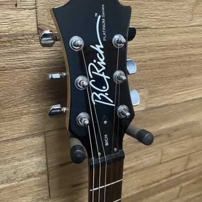 B.C. Rich  Platinum Bich guitar 2000's MIK - Black gloss- w/Dimarzio pickups + soft bag image 7