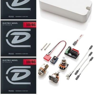 EMG J SET WHITE ACTIVE PICKUPS FOR JAZZ BASS POTS & WIRING