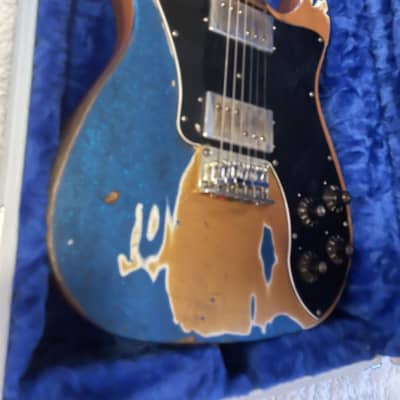 Luthier Built - Fender / JHGW Telecaster Deluxe 2023 - Frost Gold / J Masics Blue Sparkle Super Relic image 12