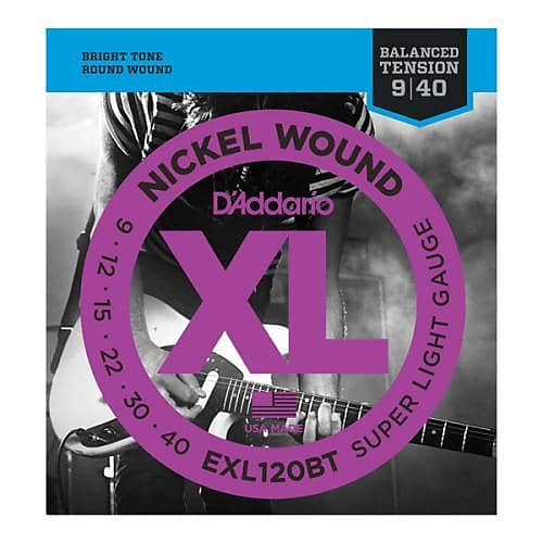 D'Addario XL Nickel Wound Balanced Tension Electric Guitar Strings - Super Light image 1