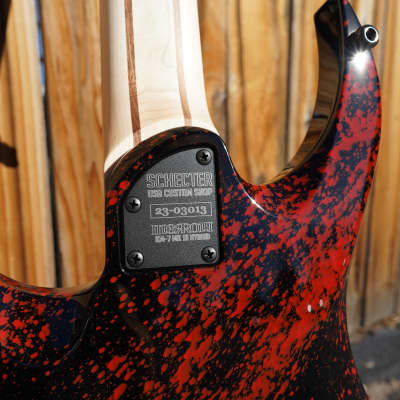 Schecter USA CUSTOM SHOP - Black w/ Blood Splatter - Keith Merrow KM-7 - Hybrid 7-String Electric Guitar w/ Case (2023) image 10