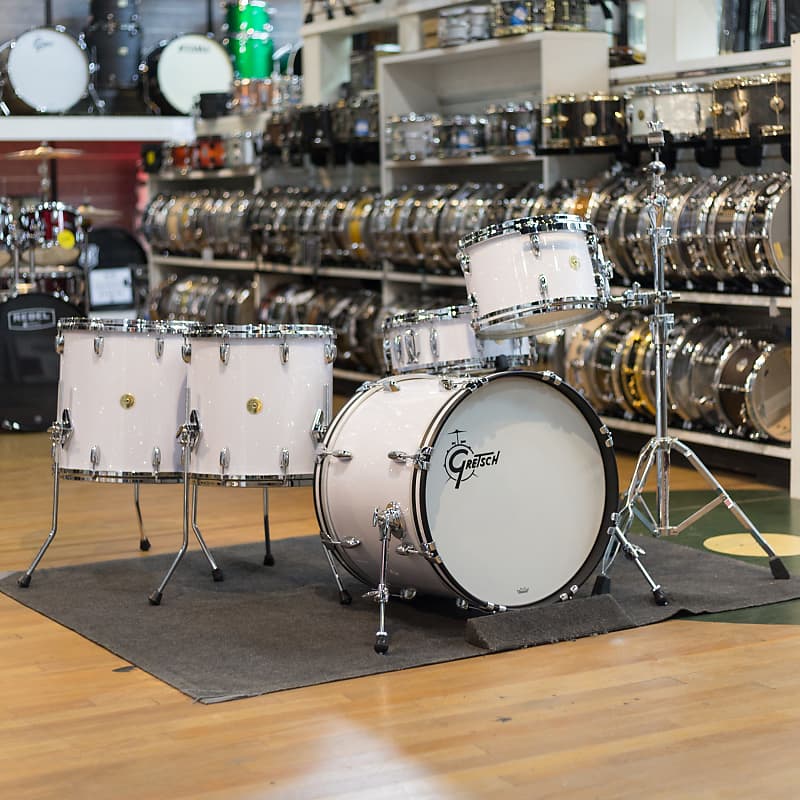 Gretsch USA Custom 5pc Shell Kit in White Glass | Reverb