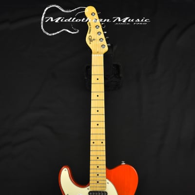 G&L Tribute ASAT Classic - Left Handed Solidbody Electric Guitar - Clear Orange Finish image 3