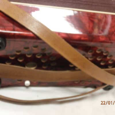 Weltmeister  8 bass diatonic button accordion key C/F 1990-2000 red marble image 14