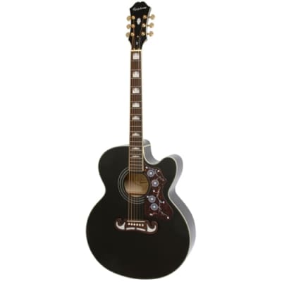Epiphone EEJ2BKGH1 J-200 EC Studio Acoustic-Electric Guitar, Black for sale