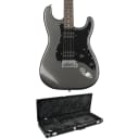Squier Affinity Series Stratocaster Electric Guitar with Hard Case - Charcoal Frost Metallic with Laurel Fingerboard