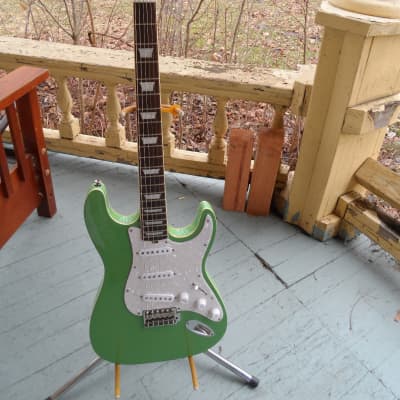 Hamiltone Surf Green Neck Through ST  Guitar for sale