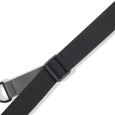 Levy's 2'' Leather Right Height Cut-Out Guitar Strap, Black image 3