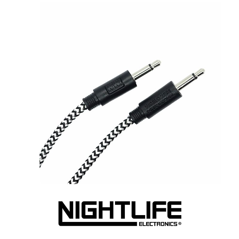 WWI 3.5mm Braided Patch Cable 5/pk - 65cm - Black/White image 1
