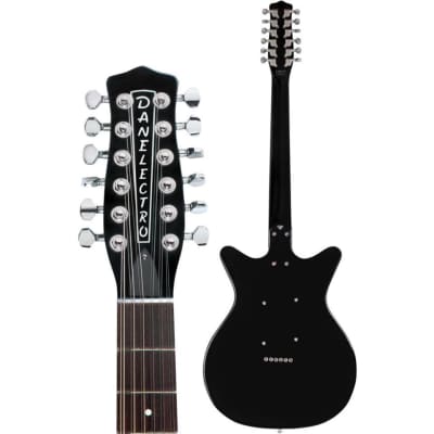 Danelectro 12 String Semi-Hollow Electric Guitar Black, 12DC-BLK, New, Free Shipping image 4