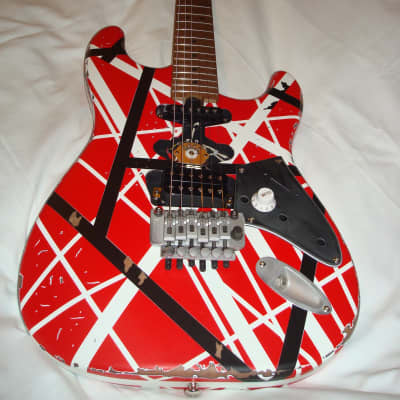 Firefly Ffst Striped Electric Guitar Floyd Rose - Red White 