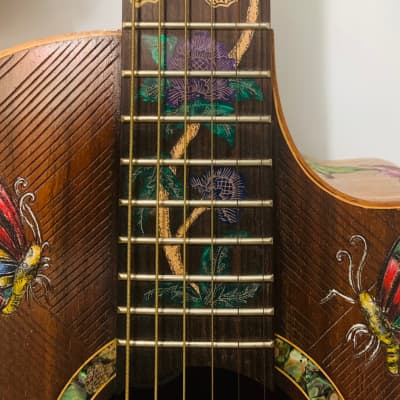 Blueberry Handmade Parlor Acoustic Guitar Floral Motif - Built to Order image 5
