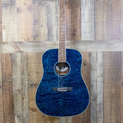 Dean AXS Dreadnought Quilted Ash Trans Blue image 1