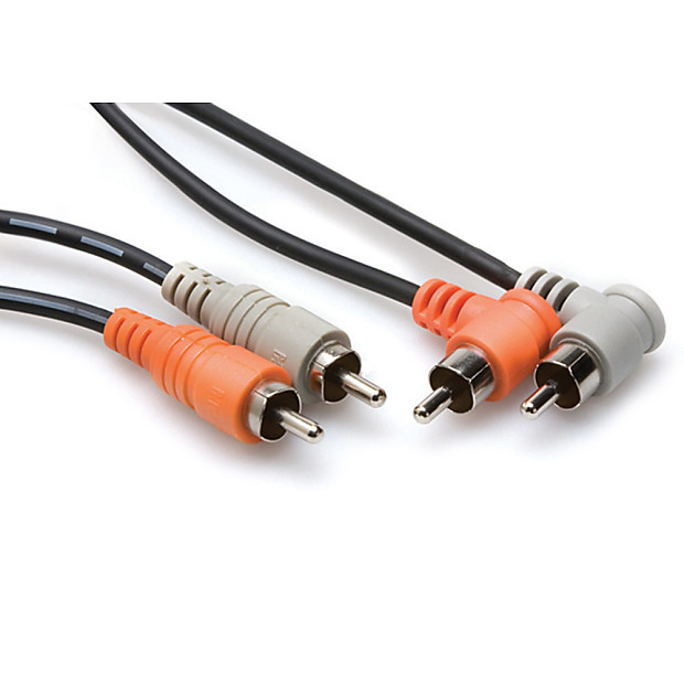 Hosa CRA-203R Dual Right-Angle RCA to Dual RCA Stereo Interconnect Cable - 3m image 1