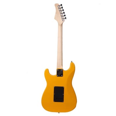 Glarry GST Style Beginner Electric Guitar Kit with Black Pickguard Orange image 5