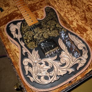 Fender/ Scarecrow Guitars Custom handtooled leather wrapped JD telecaster w/ Joe barden Pickups image 15