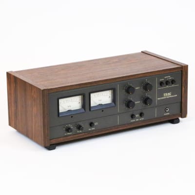1970s Teac Tascam Recorder / Reproducer Faux Rosewood Laminated Cabinet Vintage 35-2 1/4” Stereo Analog Tape Machine Meter Bridge image 2