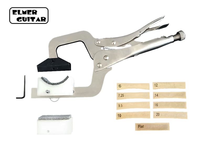 Elmer Guitar Handheld Fret Press, w/ 9 Radius Inserts Reverb