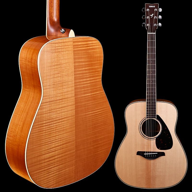 Yamaha FG840 Natural Folk Guitar Solid Top Flame Maple B & S 4lbs 5.5oz image 1