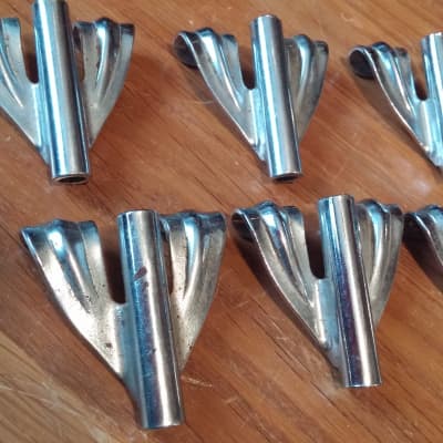 Ludwig Bass Drum Claws Chrome 60s 70s VINTAGE Nice Shape !  LOT of 6  BONUSES Standard 3 T-RODS image 6