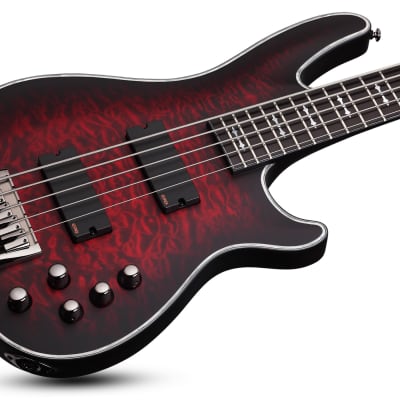 Schecter Hellraiser Extreme-5 Active 5-String Bass Crimson Red Burst Satin