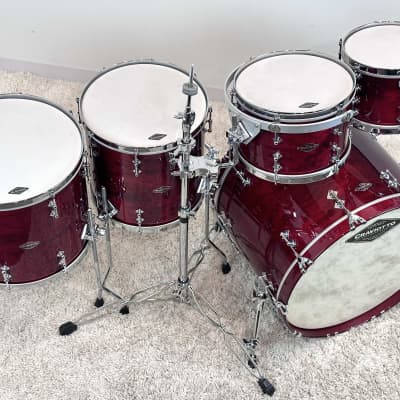 Craviotto 22/10/12/14/16/6.5x14" Solid Maple 2021 Drum Set - Red Stained Maple Gloss Lacquer image 4