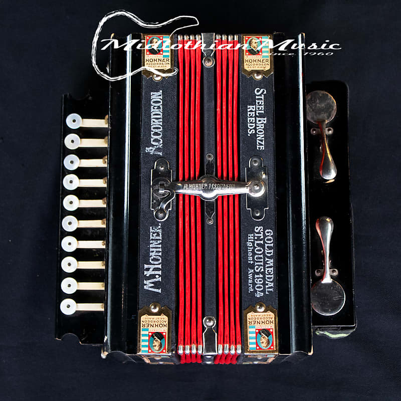 Vintage Hohner Accordion Steel Bronze Reeds Reverb