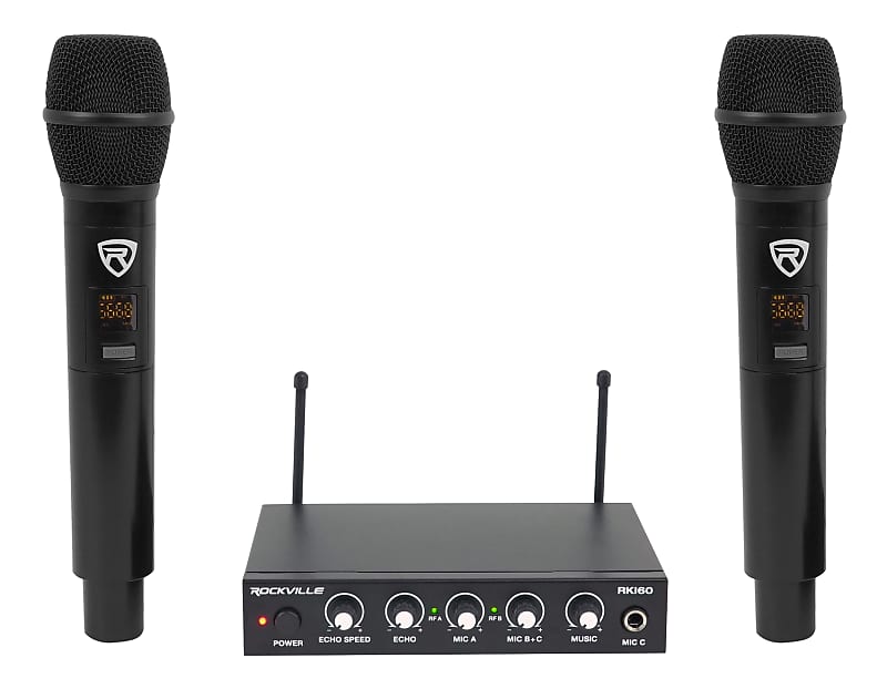 Rockville RKI60 Karaoke Dual Wireless Microphone Mixer For Home Theater System image 1