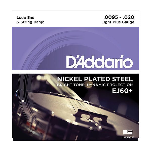 D'Addario EJ60+ Nickel 5-String Banjo Light Plus Strings 9.5-20 image 1