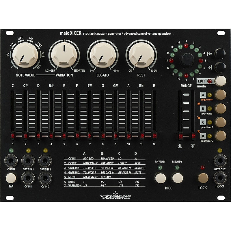 Vermona MeloDICER Sequencer and Pattern Generator Module Reverb