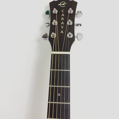Caraya HSGYPSPCEQGC 40" OM Style Acoustic Guitar w/Built-in EQ/REVERB/CHORUS/DELAY Speaker Cutaway + Hard/Foam Case - w/Soft Gig Bag image 2