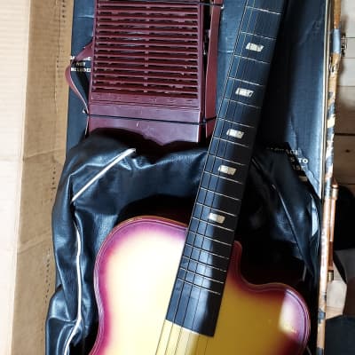 Vintage 1970's Emenee Tiger Electric Guitar, Amp, Gig Bag And Case image 2