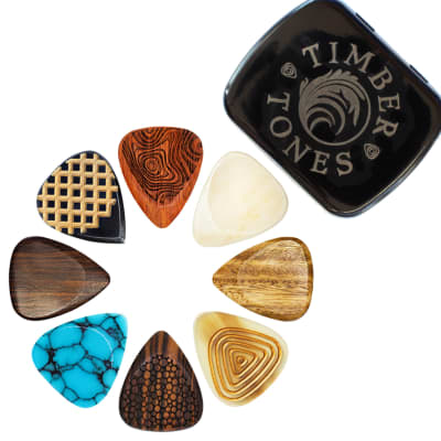 Timber Tones Luxury Electric Guitar Tin of 8 Picks image 1