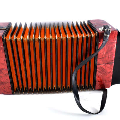 German Made Vintage Top Diatonic Button Accordion Hohner Erica C/F - 8 Bass ~ Squeezebox image 8