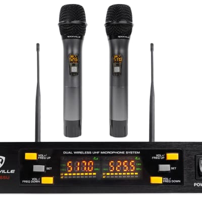 Rockville RWM2603UR UHF Dual Rechargeable Microphones For Church