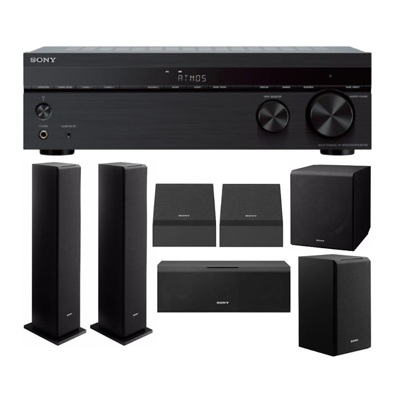 Sony STR-DH790 7.2-ch Receiver, 4K HDR, Dolby Vision, Dolby Atmos, dts:X, &  Bluetooth with Complete SONY 8 Speaker System bundle