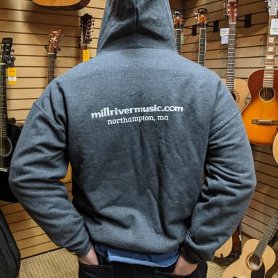 Mill River Music Zip Hoodie 1st Edition Main Logo Unisex Charcoal Heather XL image 5