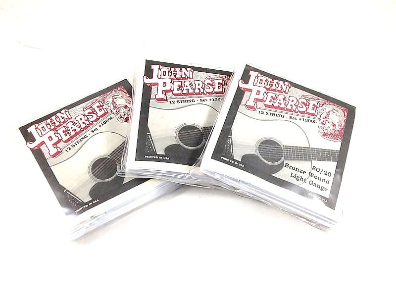 John Pearse Guitar Strings 3 Pack 12 String Set Bronze Wound Reverb
