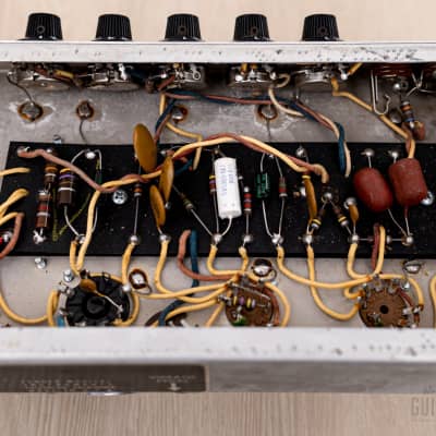 1968 Fender Vibro Champ Drip Edge Vintage Class A Tube Amp, Near Mint w/ Black Panel Circuit image 12