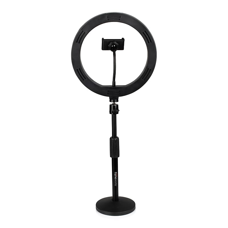 Gator 10-inch Led Ring Light Stand With Phone Holder & Tripod Base
